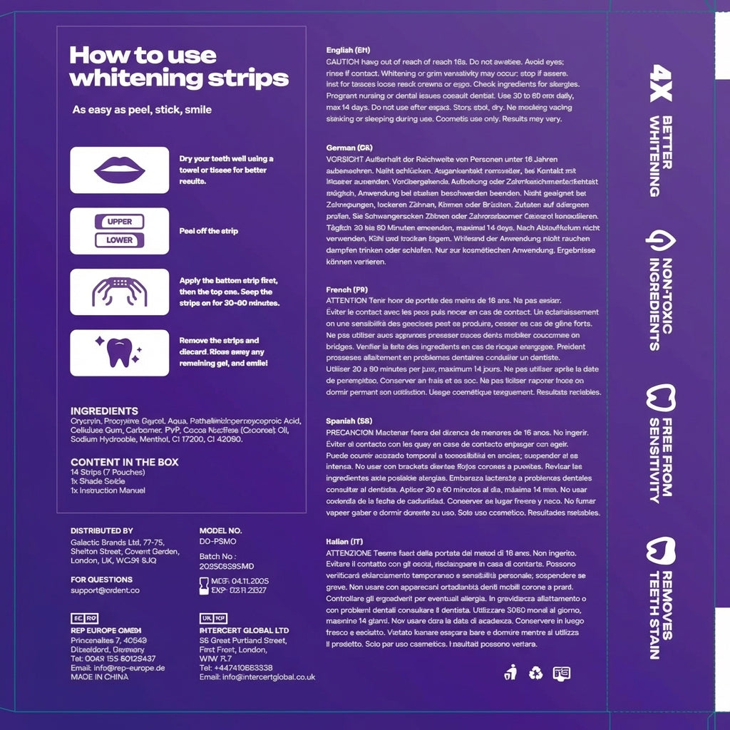 2x1 MilkyStrips® - Tiras Blanqueadoras Dentales Púrpura