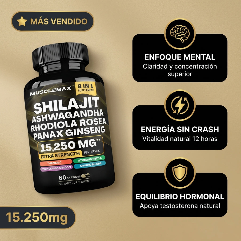 Shilajit 8 en 1 cápsulas
