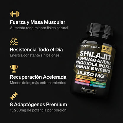 Shilajit 8 en 1 cápsulas
