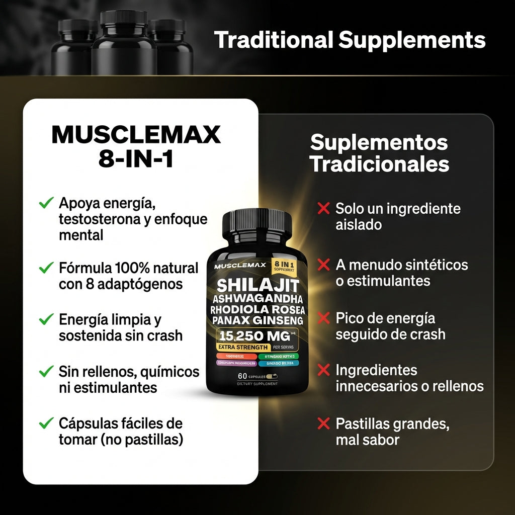 Shilajit 8 en 1 cápsulas